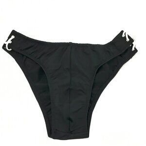 Men Side Tie Swim Brief Black